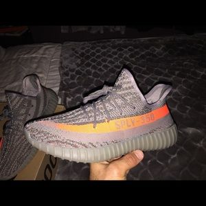 Size 11 Yeezy Boost 350 Gray/Solar Red Beluga